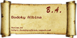 Bodoky Albina névjegykártya